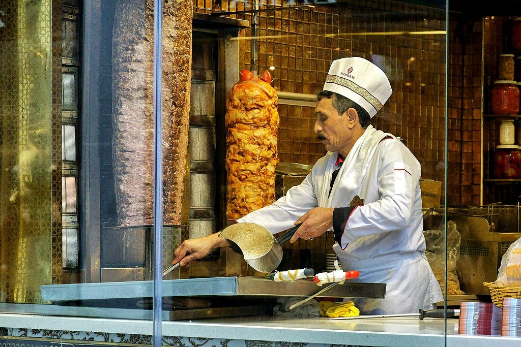 kebabs in restaurant in istanbul